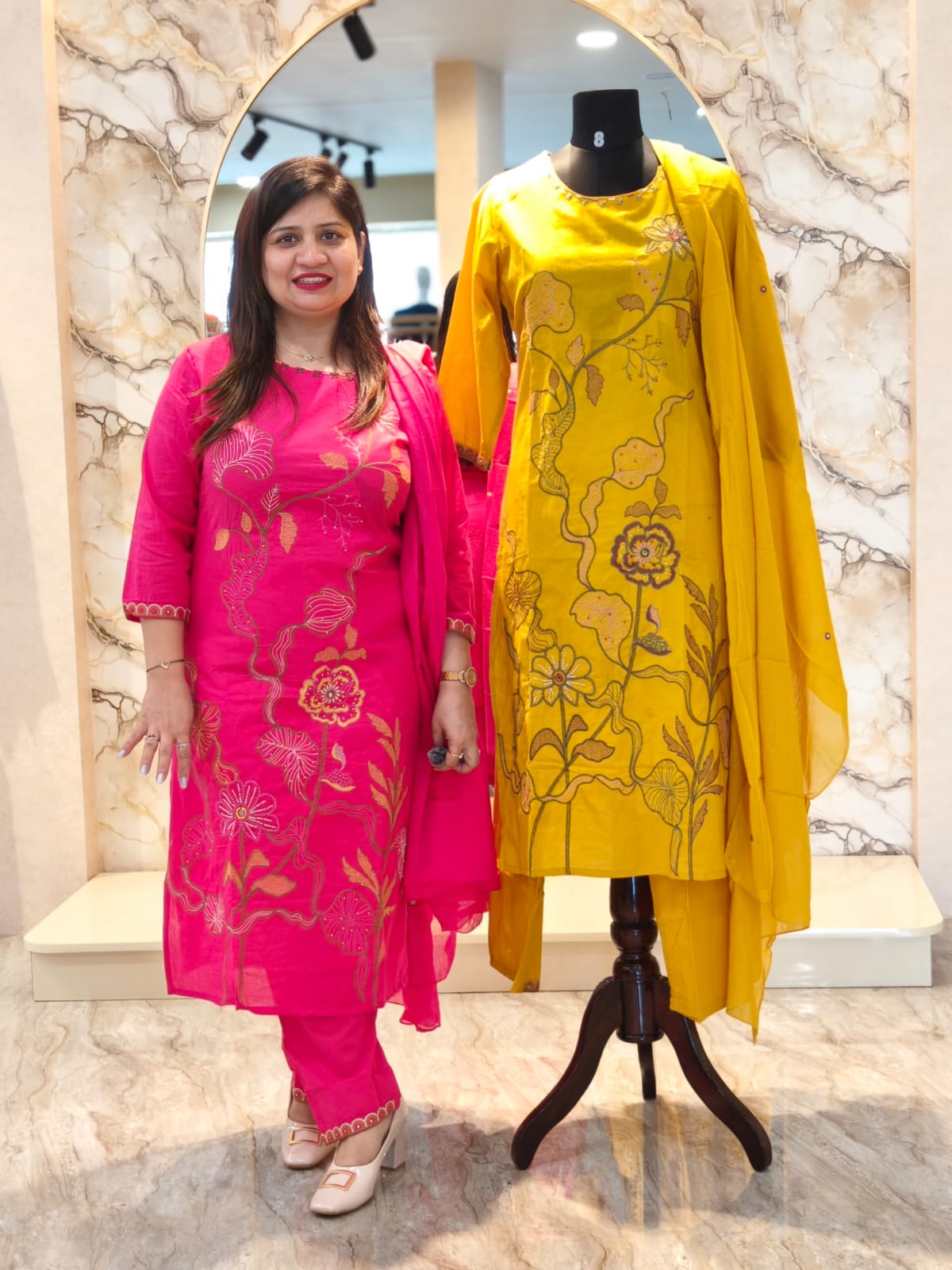 Mulcotton Hand Embroidered Suit Set