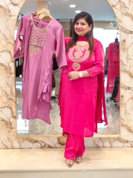 Elegant Glass tissue fabric 3 piece Suit