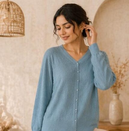 Soft Textured Knit Top_Blue